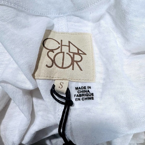 Chaser NWT Double Scoop Neck Linen Blend Sleeveless Tank Top White Size Small - Picture 5 of 5